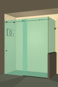 Slider™ Eclipse Double Sliding Shower Door with Right Knee Wall-1