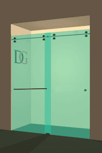 Solo™ Eclipse Double Sliding Shower Door With Right Handle-0