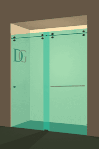 Solo™ Eclipse Double Sliding Shower Door With Left Handle-0