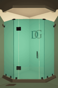 Luxe™ Right Open Neo Angle Shower Door-0