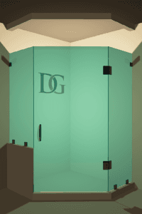 Luxe™ Left Open Neo Angle Shower Door with Left Knee Wall-0