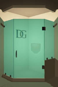 Luxe™ Left Open Neo Angle Shower Door with Right Knee Wall-0