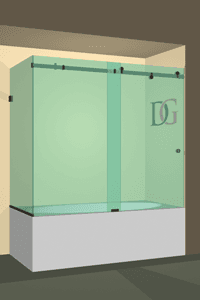 Bathtub Enclosures Right Open Quadro Sliding Corner Bathtub Door-1