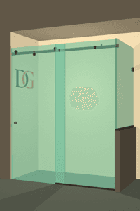 Slider™ Left Open Quadro Sliding Shower Door with Right Knee Wall-0