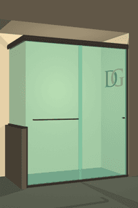 Slider™ Linear Corner Sliding Shower Door with Left Knee Wall-0