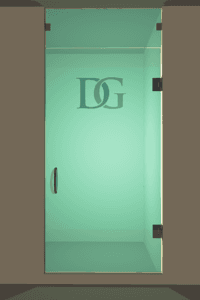 Solo™ Left Open Single Shower Door with Steam Shower Transom-0