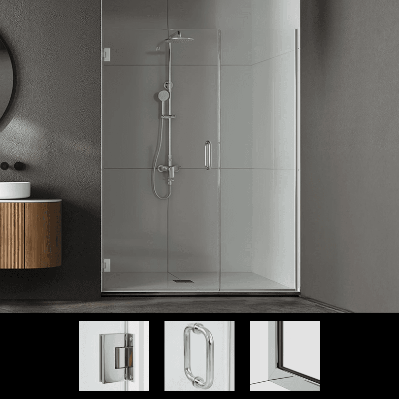 30"x72" Polished Chrome Prima Frameless Inline Shower Door