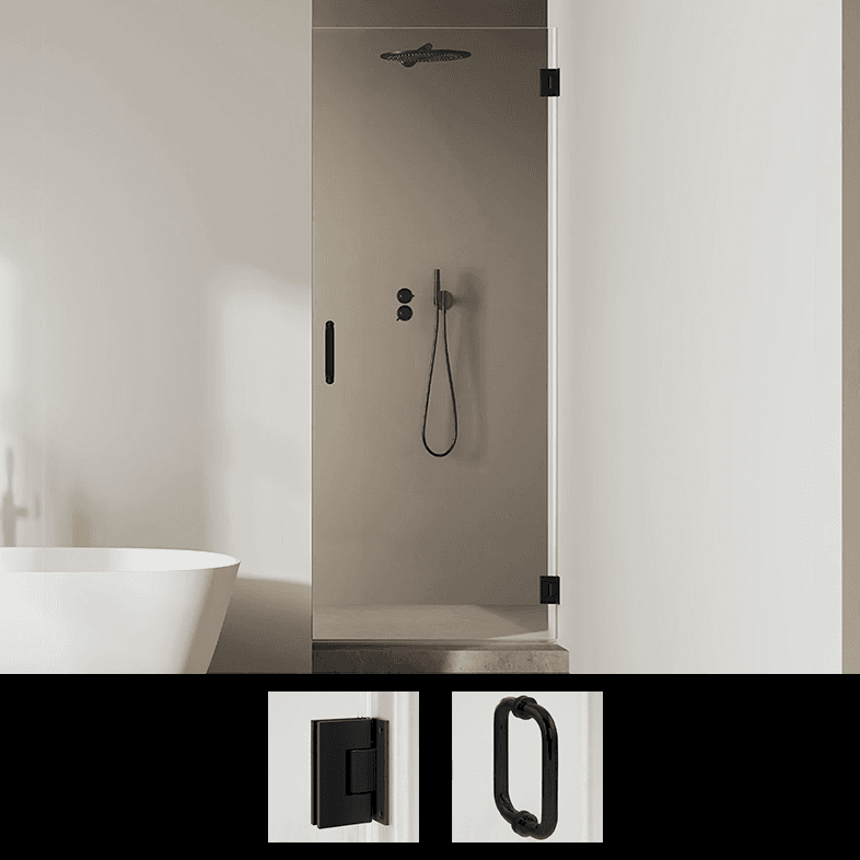 26"x72" Matte Black Solo Frameless Single Shower Door