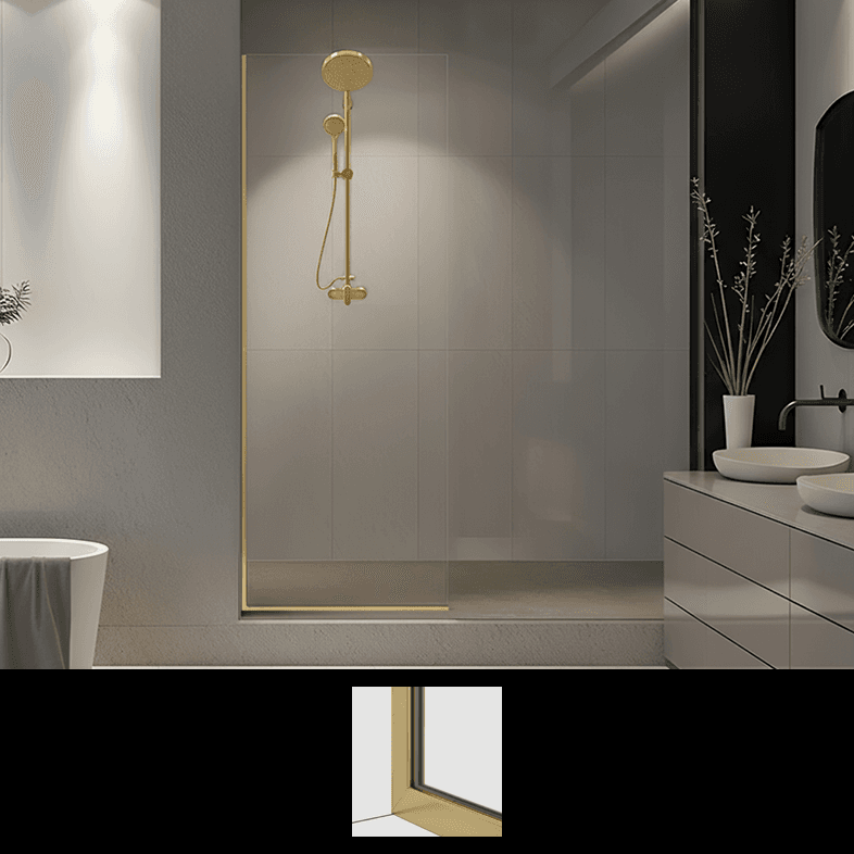 30"x64" Satin Brass Tela Fixed Screen