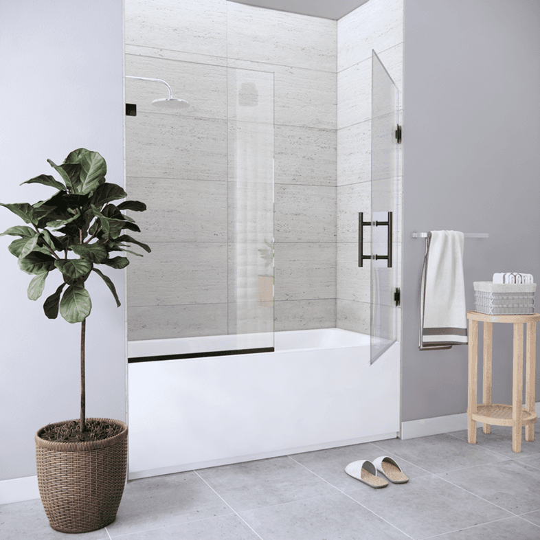 Bathtub Enclosures Left Open Single Swinging Bathtub Door-0
