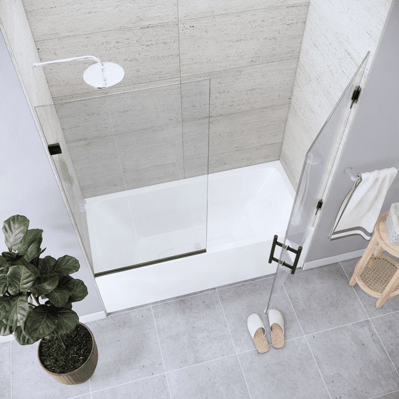 Bathtub Enclosures Left Open Single Swinging Bathtub Door-3