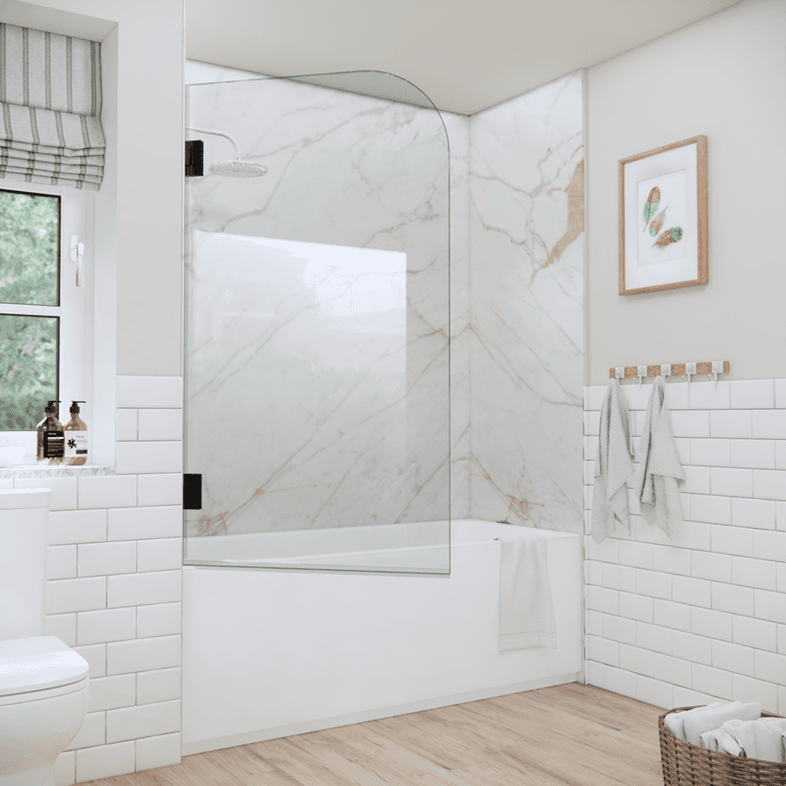 Bathtub Enclosures Right Open Single Swinging Round Bathtub Screen-3