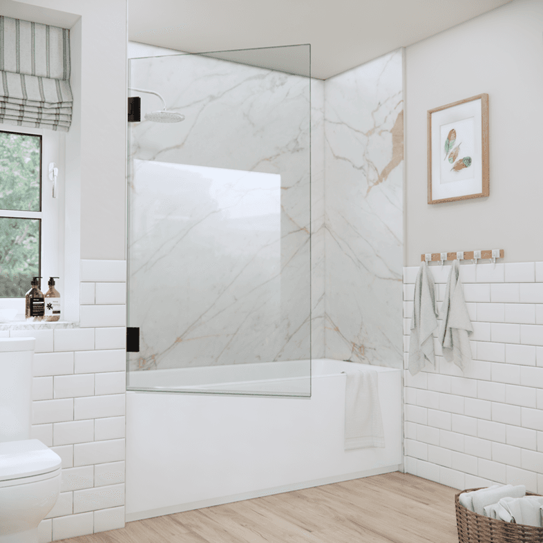 Bathtub Enclosures Right Open Single Swinging Bathtub Screen-3