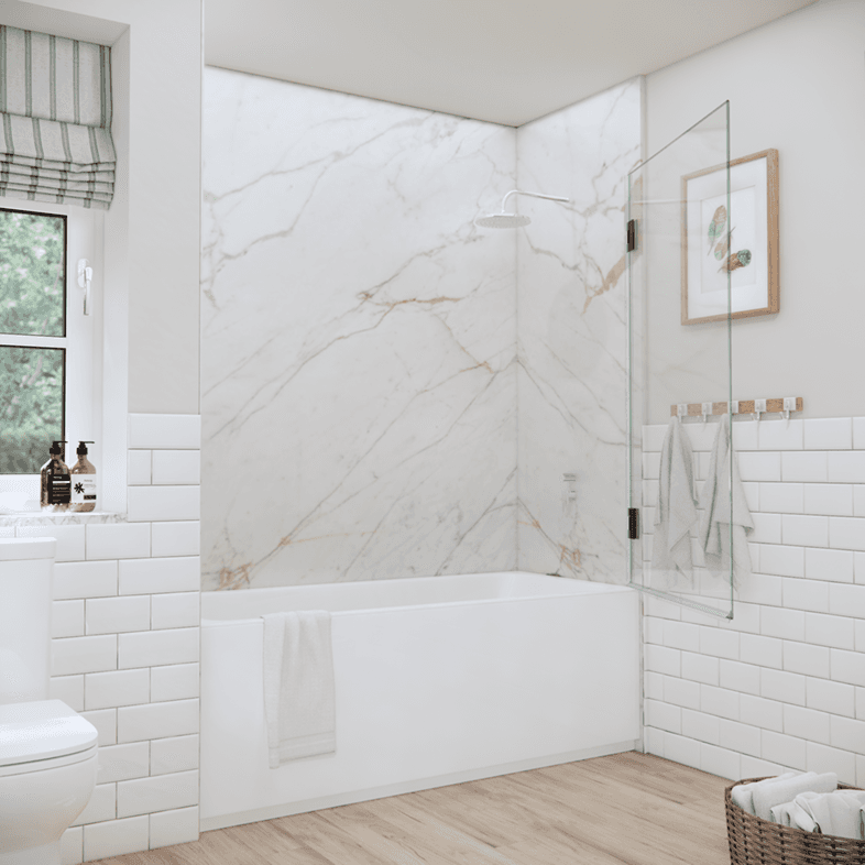 Bathtub Enclosures Left Open Single Swinging Bathtub Screen-2