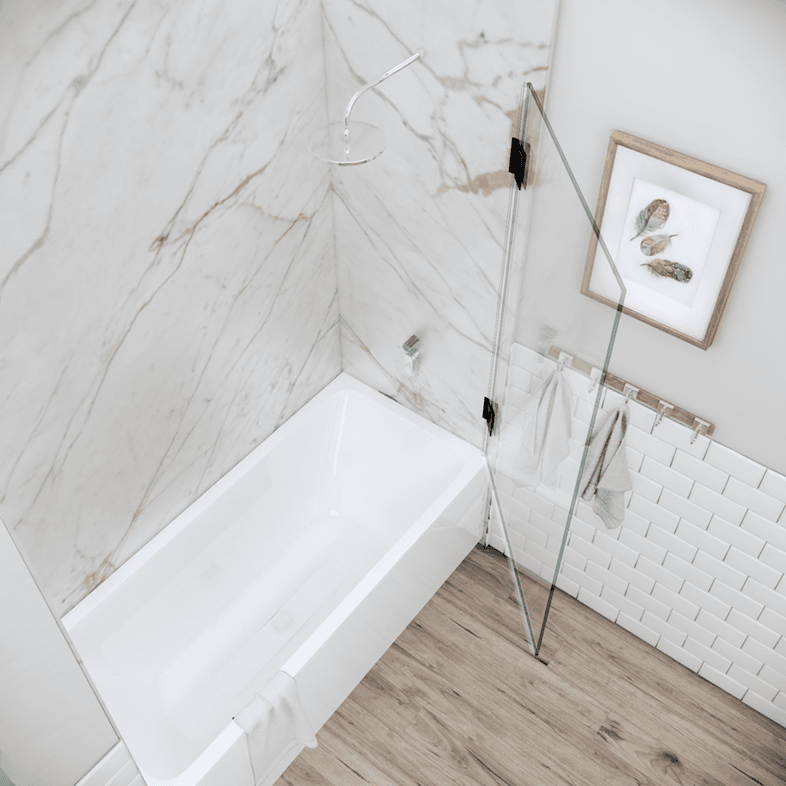 Bathtub Enclosures Left Open Single Swinging Bathtub Screen-3