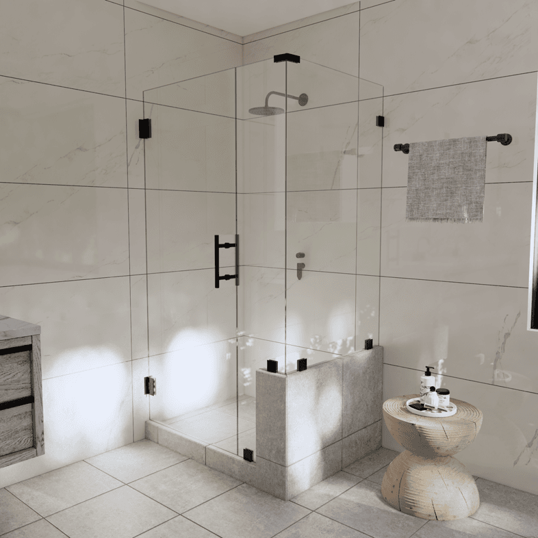 Canto™ Right Open Corner Shower Door with Right Knee Wall-3