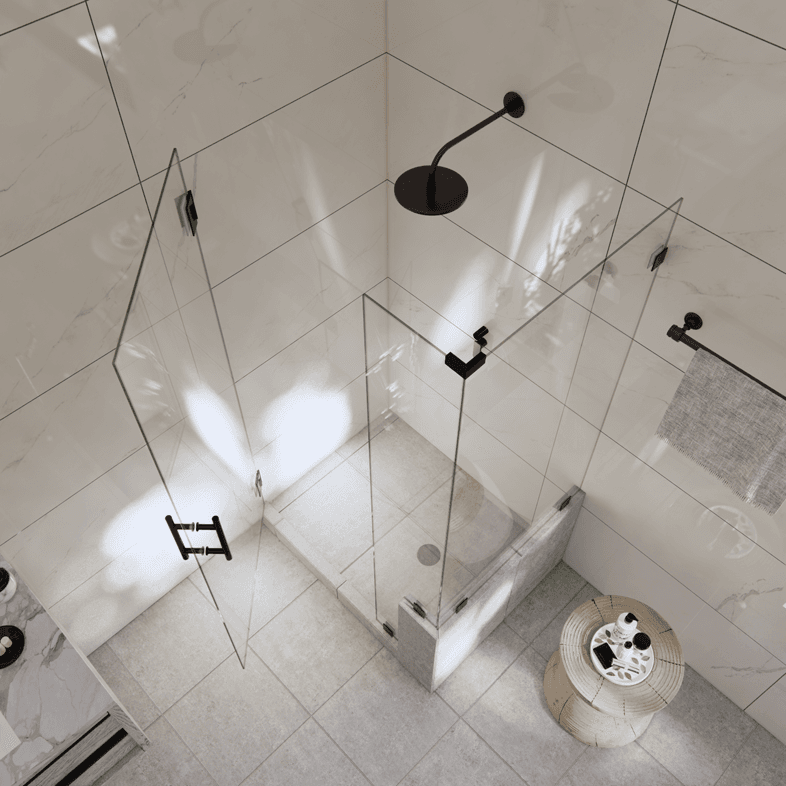 Canto™ Right Open Corner Shower Door with Right Knee Wall-2