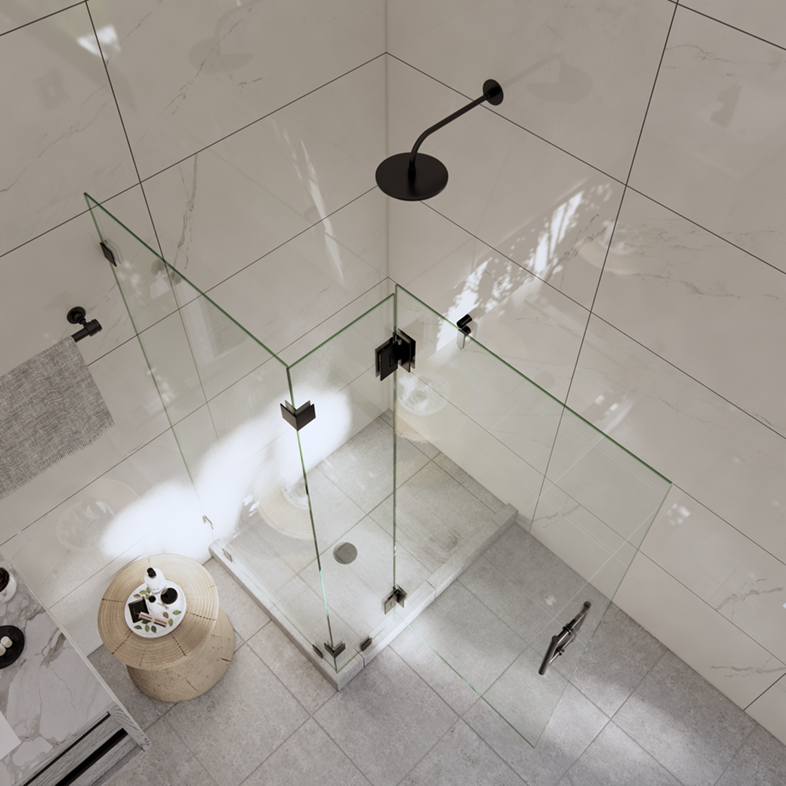 Canto™ Right Open Corner Shower Door with Glass-to-Glass Hinge-3