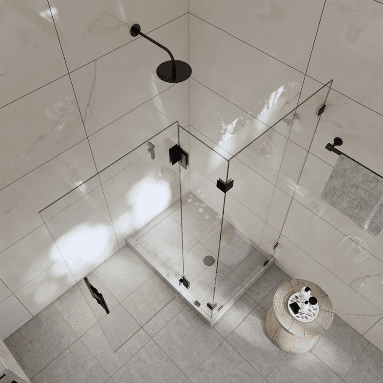 Canto™ Left Open Corner Shower Door with Glass-to-Glass Hinge-3
