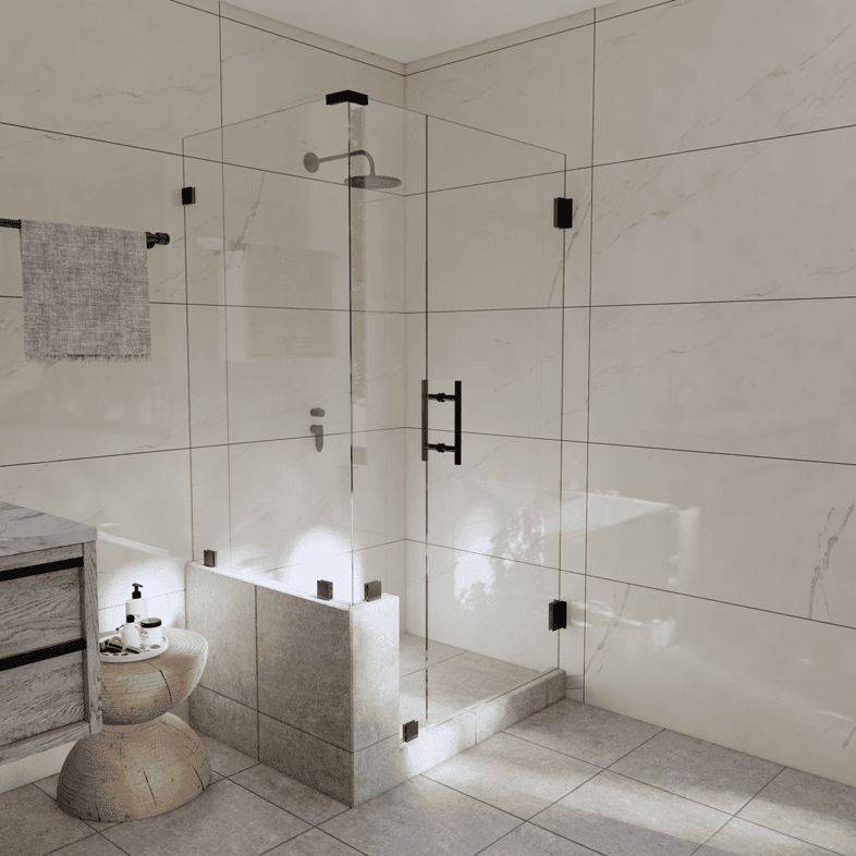 Canto™ Left Open Corner Shower Door with Left Knee Wall-2