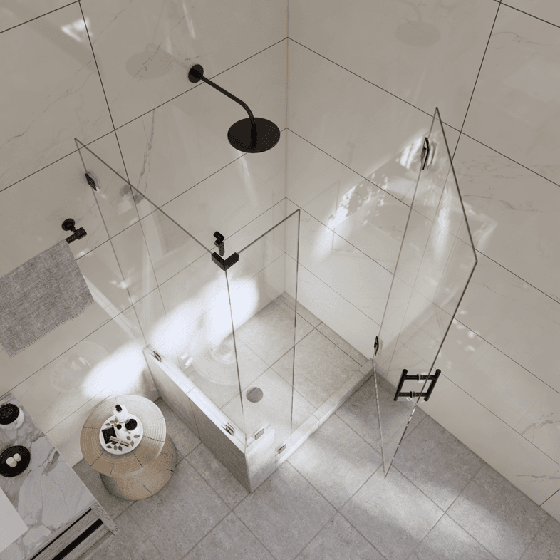 Canto™ Left Open Corner Shower Door with Left Knee Wall-3