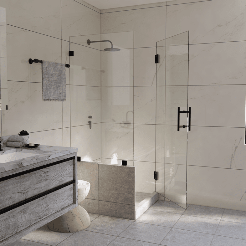 Canto™ Left Open Corner Shower Door with Left Knee Wall-2