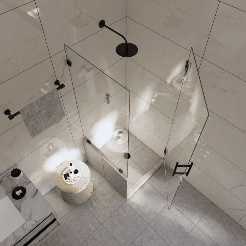 Canto™ Left Open Corner Shower Door with Left Knee Wall-4