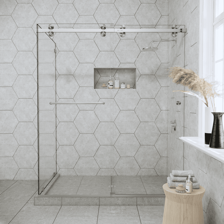 Slider™ Eclipse Double Sliding Corner Shower Door-1