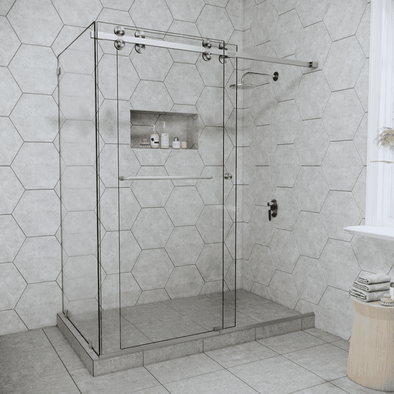 Slider™ Eclipse Double Sliding Corner Shower Door-2