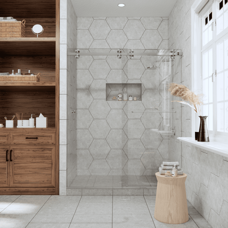 Solo™ Eclipse Double Sliding Shower Door With Left Handle-1