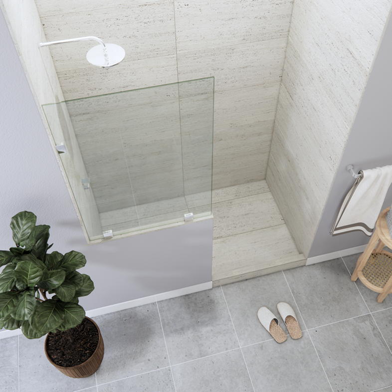 Tela™ Right Open Single Shower Screen with left knee Wall-2