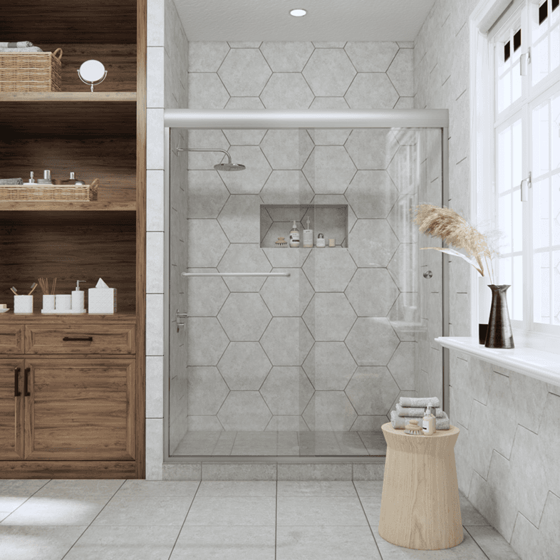 Slider™ Linear Bypass Sliding Shower Door-2