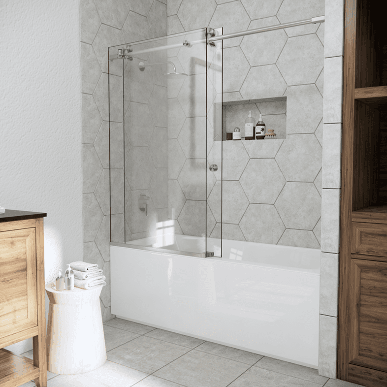 Bathtub Enclosures Left Open Metro Sliding Bathtub Door-1