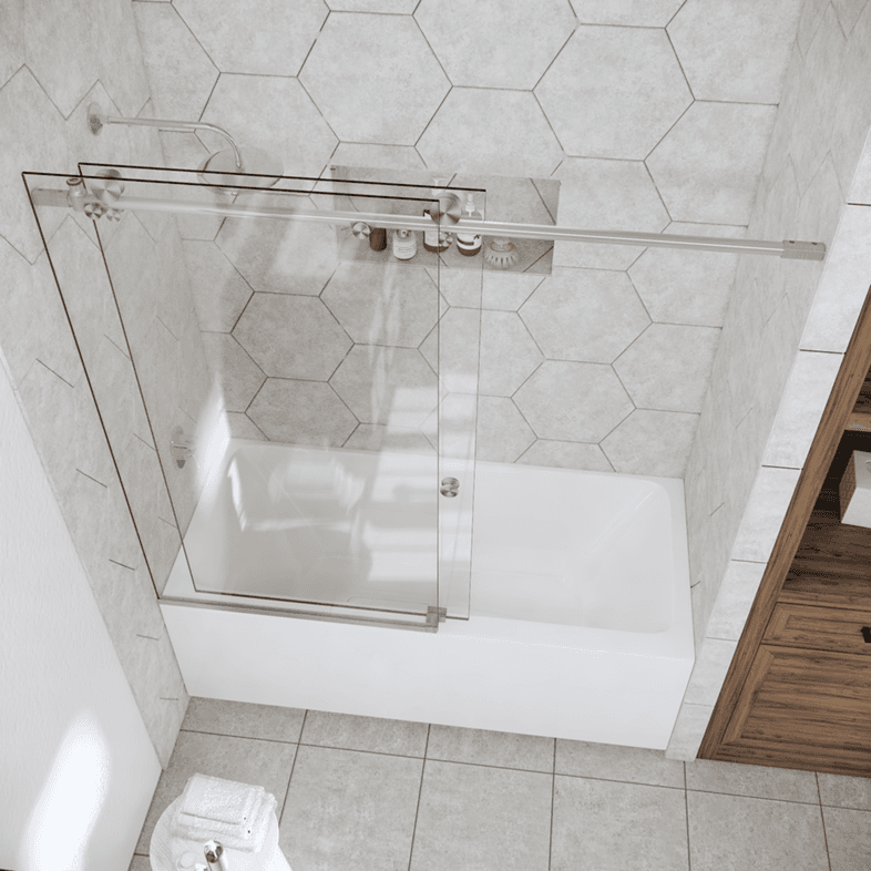 Bathtub Enclosures Left Open Metro Sliding Bathtub Door-0