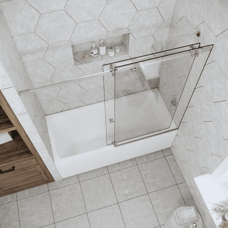 Bathtub Enclosures Right Open Metro Bathtub Door-3