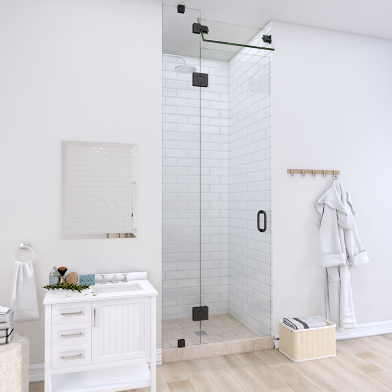 Prima™ Right Open Door & Panel Shower Door with Steam Shower Transom-0