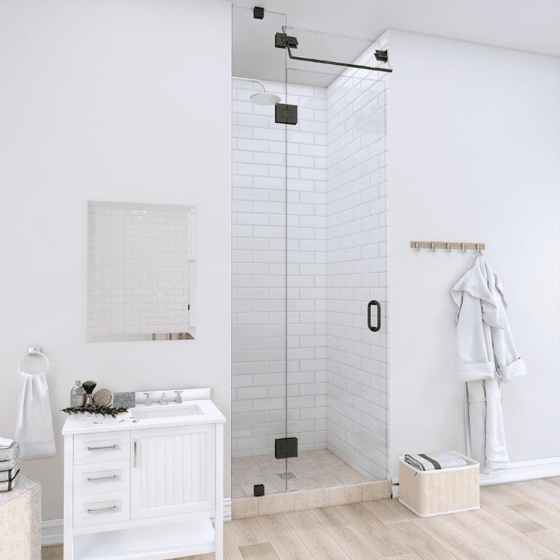 Prima™ Right Open Door & Panel Shower Door with Steam Shower Transom-2