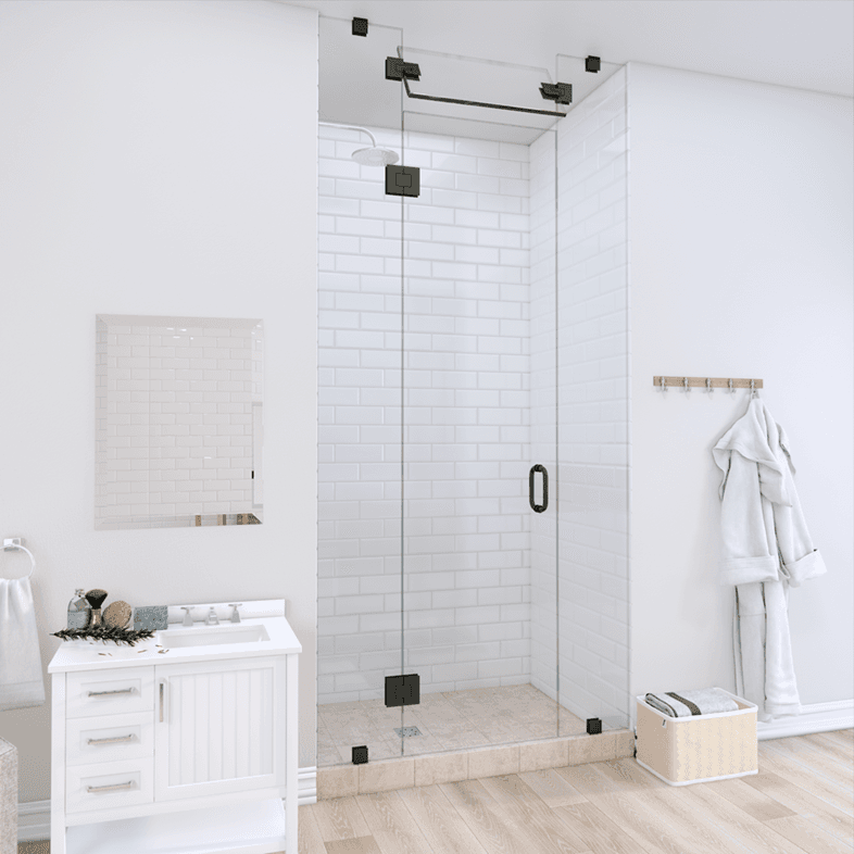 Prima™ Right Open Door & Panel Shower Door with Steam Shower Transom-2