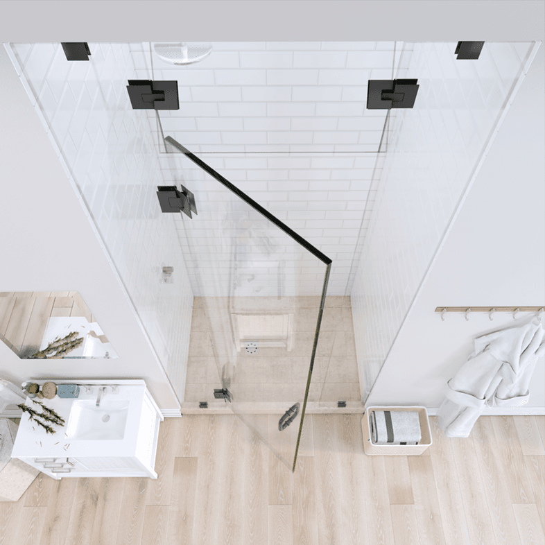 Prima™ Right Open Door & Panel Shower Door with Steam Shower Transom-3
