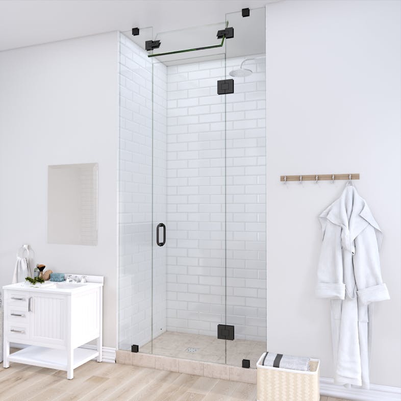 Prima™ Left Open Door & Panel Shower Door with Steam Shower Transom-1