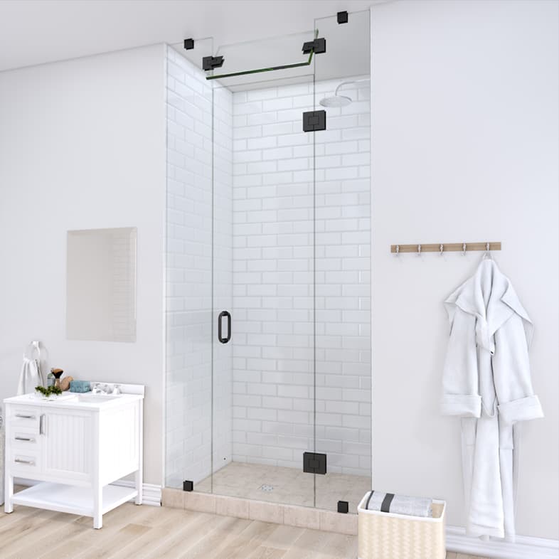 Prima™ Left Open Door & Panel Shower Door with Steam Shower Transom-0
