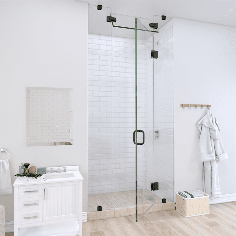 Prima™ Left Open Door & Panel Shower Door with Steam Shower Transom-3