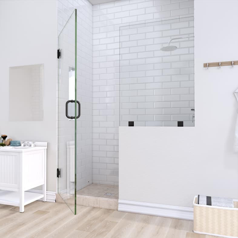 Prima™ Left Open Door & Panel Shower Door with right knee Wall-1