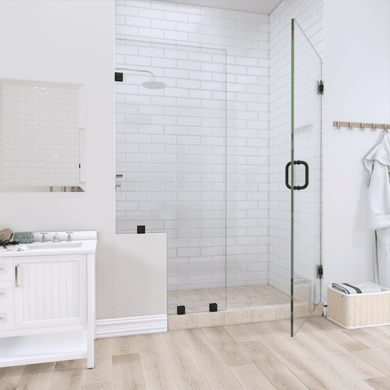 Prima™ Left Open Door & Panel Shower Door with Left Knee Wall-3