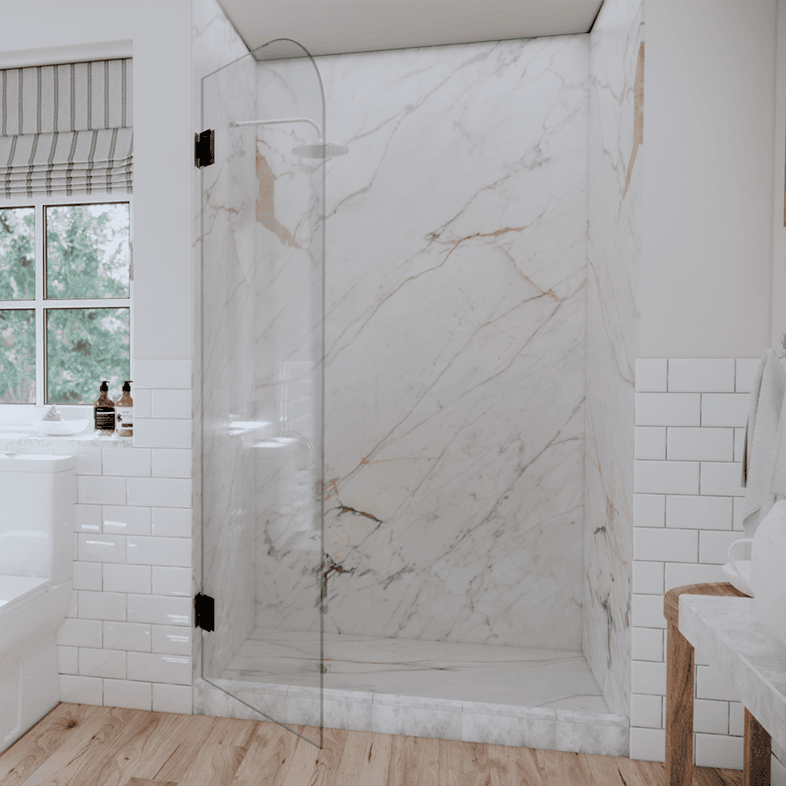 Tela™ Right Open Single Swinging Round Shower Screen-1