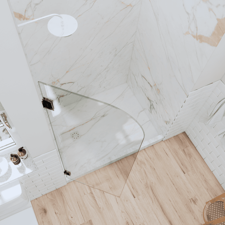 Tela™ Right Open Single Swinging Round Shower Screen-2