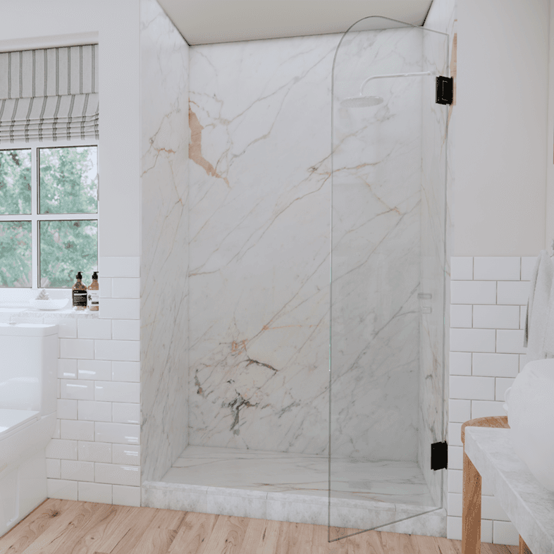 Tela™ Left Open Single Swinging Round Shower Screen-1