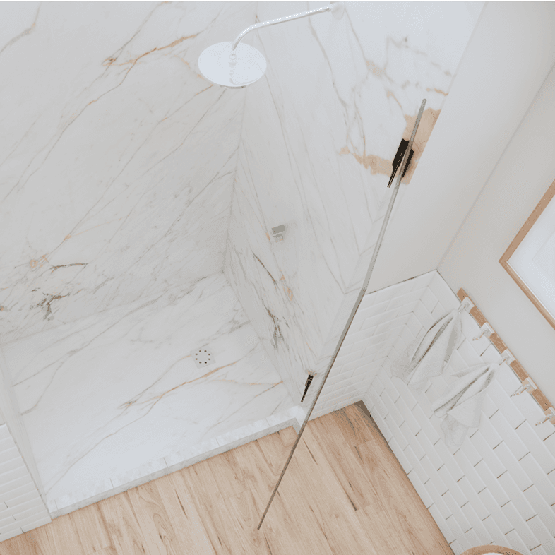 Tela™ Left Open Single Swinging Shower Screen-1