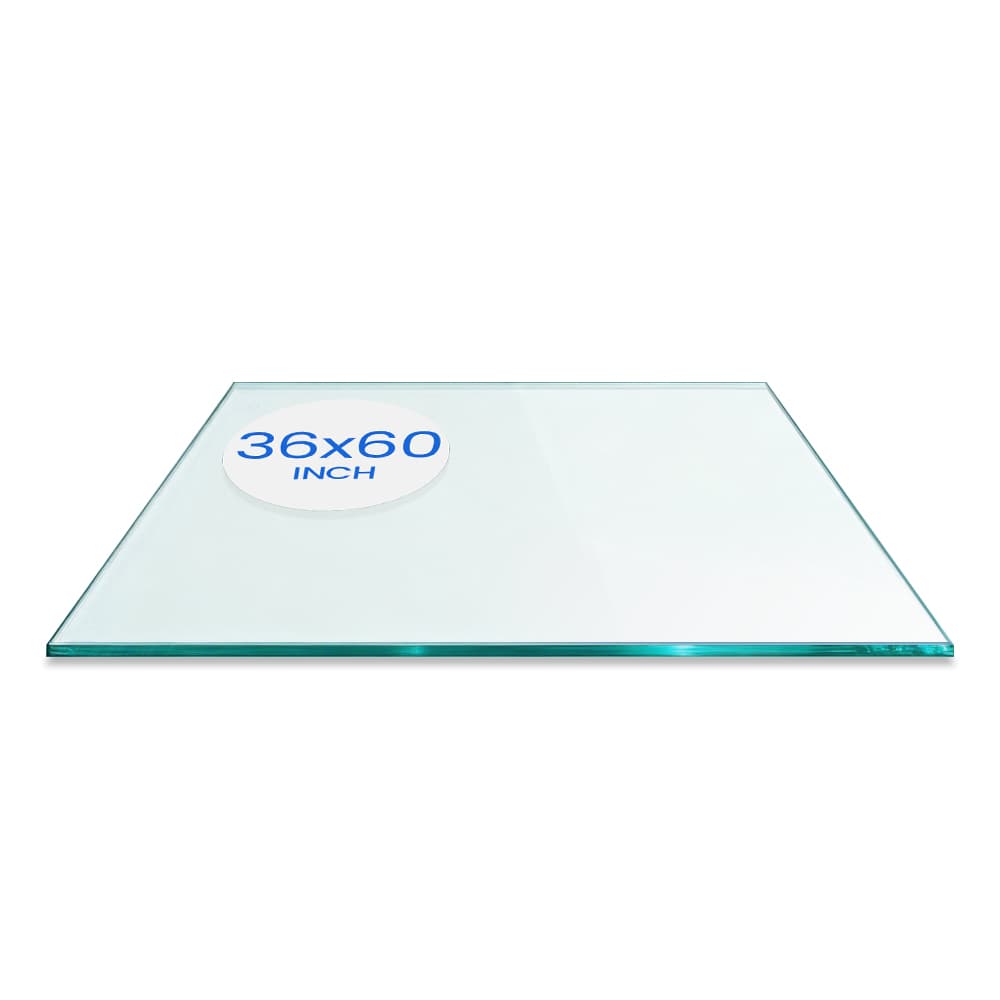 36" x 60" Rectangle Tempered Glass Table Top - 1/4" Thick - Flat Edge - Eased Corners | Dulles Glass