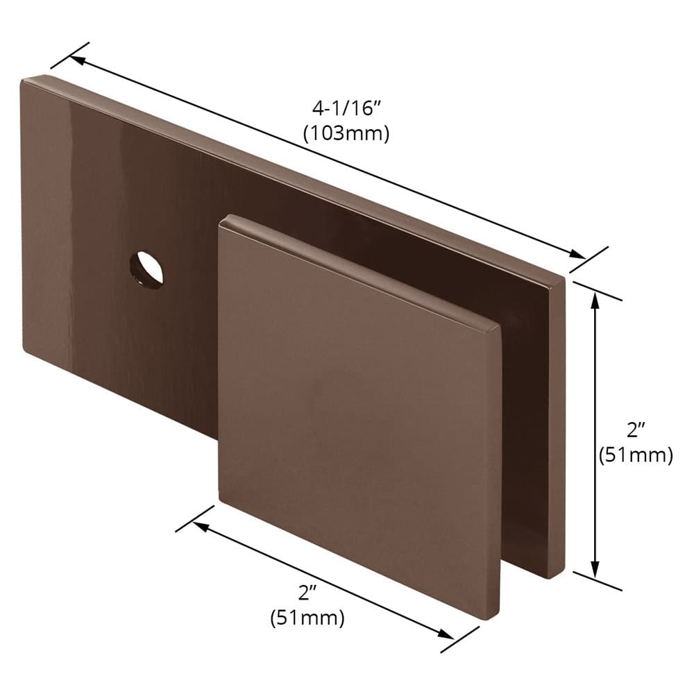 Square 180-Degree Glass-to-Wall "Y" Inline Clamp